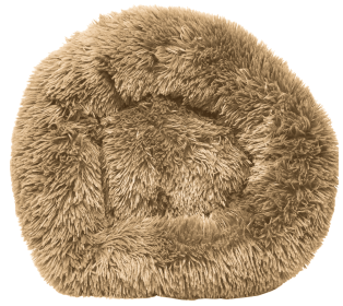 Plush and Soft Rounded Dog Donut Beds (Color: Khaki, Size: Medium)