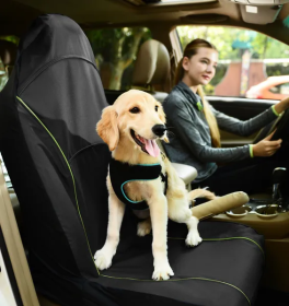 Mess-Free Single Seated Dog Car Seat Cover (Color: Black)