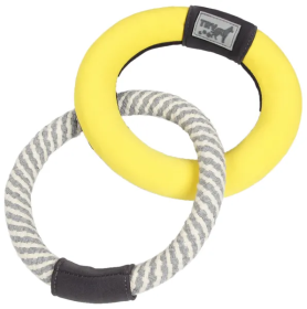 Dual-Connecting Floating Ring Dog Tug Toys (Color: Yellow)