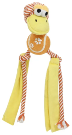 Rope Squeaker Dog Tug Toys (Color: Orange)