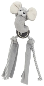 Rope Squeaker Dog Tug Toys (Color: Grey)