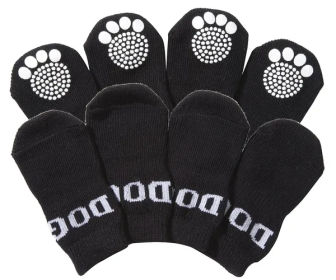 Dog Shoes with Rubberized Soles (Color: Black, Size: Small)