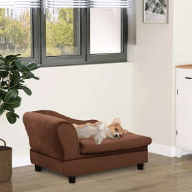 Sofa Dog Beds With Storage (Color: Brown)