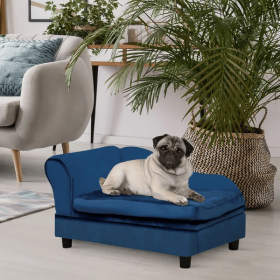 Sofa Dog Beds With Storage (Color: Blue)