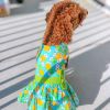 Pineapple Luau Dog Dress with Matching Leash