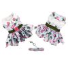 Pink Rose Dog Dress with Matching Leash
