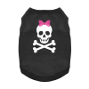 Pirate Skull with Pink Bow Dog Shirt - Jet Black