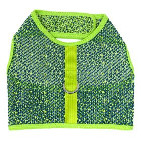 Mesh Chest Strap Dog Harnesses with Leash - Neon Green & Blue (Size: Small)