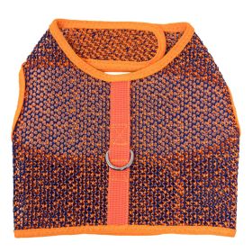 Mesh Chest Strap Dog Harnesses with Leash - Orange & Blue (Size: Small)