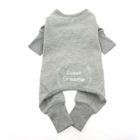 Sweet Dreams Thermal Dog Pajamas - Alloy Gray (Size: Small)
