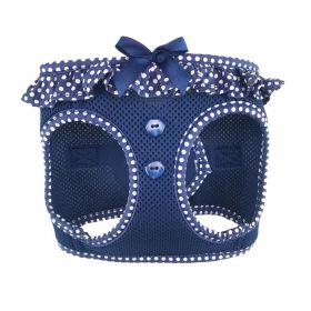 Choke Free Step-In Dog Harnesses - Polka Dot Collection (Color: Navy, Size: Small)