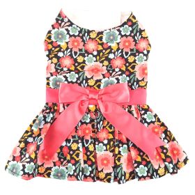 Blooming Blue and Peach Floral Dog Dress (Size: Small)