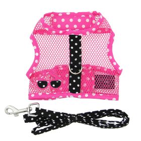 Cool Mesh Chest Strap Dog Harnesses - Under the Sea Collection (Color: Sunglasses Pink and Black Polka Dot, Size: Small)