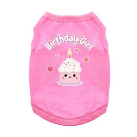 Birthday Girl Dog Shirt - Pink (Size: Small)