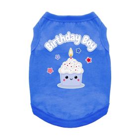 Birthday Boy Dog Shirt - Blue (Size: Small)