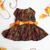 Fall Leaves Dog Dress With Matching Leash