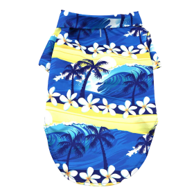 Hawaiian Camp Dog Shirts (Color: Catching Waves, Size: Small)