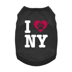 I Love New York Dog Shirt - Jet Black (Size: Small)