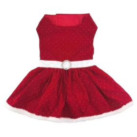 Holiday Dog Dress - Red Velvet Sparkle (Size: Small)