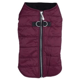 Zip-up Dog Puffer Vest For Dogs - Burgundy (Size: Small)