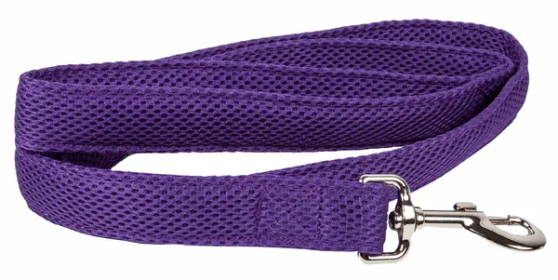 Adjustable Dual Sided Comfortable Mesh Flat Dog Leash (Color: Purple)