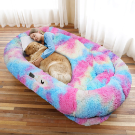 Orthopedic Human Dog Bed (Color: Rainbow, Size: 6X-Large (71" L x 45" W x 12" H))