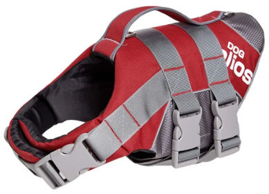 Adjustable Buoyant Dog Life Jacket (Color: Red, Size: Small)