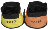 Double Food and Water Dog Travel Bowls