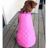 Reversible Fleece Lined Puffer Coats for Dogs - Pink Plaid
