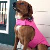 Reversible Fleece Lined Puffer Coats for Dogs - Pink Plaid