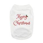 Merry Christmas Dog Shirt - White (Size: Small)