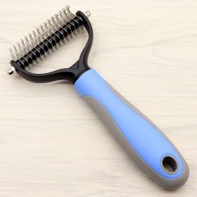 Dog Combs Pet Long-haired Dog Knot Comb (Option: Blue-L)