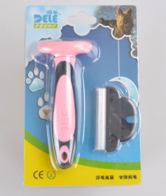 Dog Combs Pet Hair Removal Comb (Option: Pink-S)