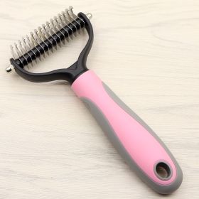 Dog Combs Pet Long-haired Dog Knot Comb (Option: Pink-S)