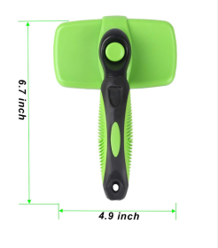 Dog Combs Pet Automatic Retractable Comb (Color: Green)