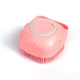 Dog Brushes Silicone Bath Massage Gloves (Option: Pink-Round shape)
