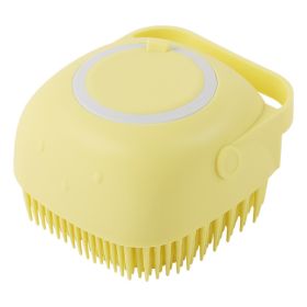 Dog Brushes Silicone Bath Massage Gloves (Option: Yellow-square)