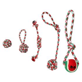 Dog Tug Toys Christmas Rope Toys For Training Teething Playing Set (Option: Multicolor)