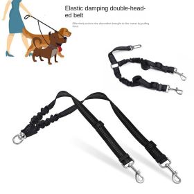 Double-Lead Dog Leashes - Reflective Bungee (colour: grey)