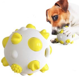 Interactive Dog Toy Chew Rubber Ball (Color: Yellow)