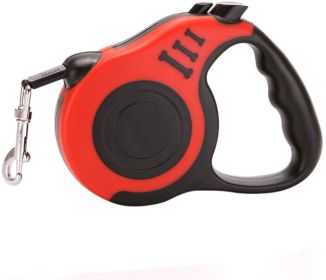 Retractable Dog Leash up to 33lbs (Color: Red)