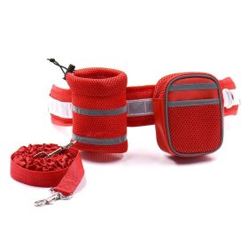 Hands-Free Leashes Highly Reflective (Color: Red)