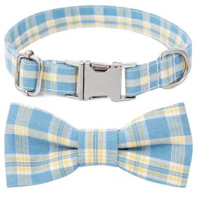 Flat Dog Collar - Plaid Bow Tie (colour: Style 1, Size: S 2.0x40cm)