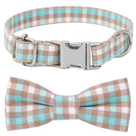 Flat Dog Collar - Plaid Bow Tie (colour: Style 5, Size: S 2.0x40cm)