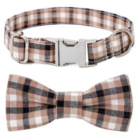 Flat Dog Collar - Plaid Bow Tie (colour: Style 4, Size: S 2.0x40cm)