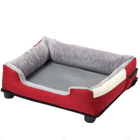 Heating and Cooling Smart Pet Bed (Color: Burgundy Red, Size: Medium)