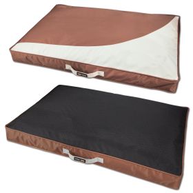 Dog Pillows Waterproof Rectangular Travel Bed (Color: Brown, Size: Small)