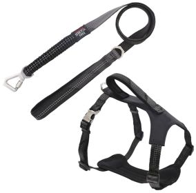 2-in-1 Dog Walking Sets (Color: Black, Size: Small)
