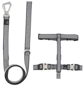 2-in-1 Convertible Dog Walking Set (Color: Grey, Size: Small)