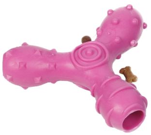 Tri-Chew Dog Treat Dispensers (Color: Pink)